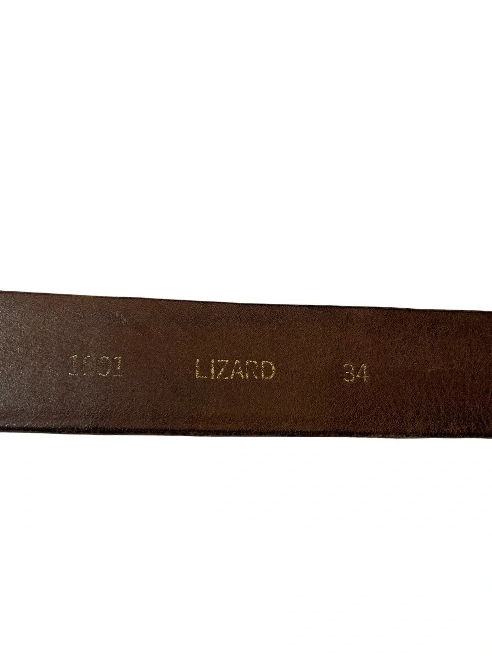 VINTAGE GENUINE LIZARD Brown Men's Sz 34 Western Belt Leather Southwestern